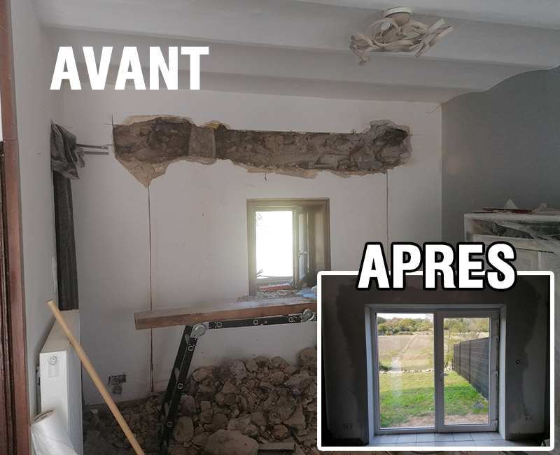 transformation châssis porte fenetre